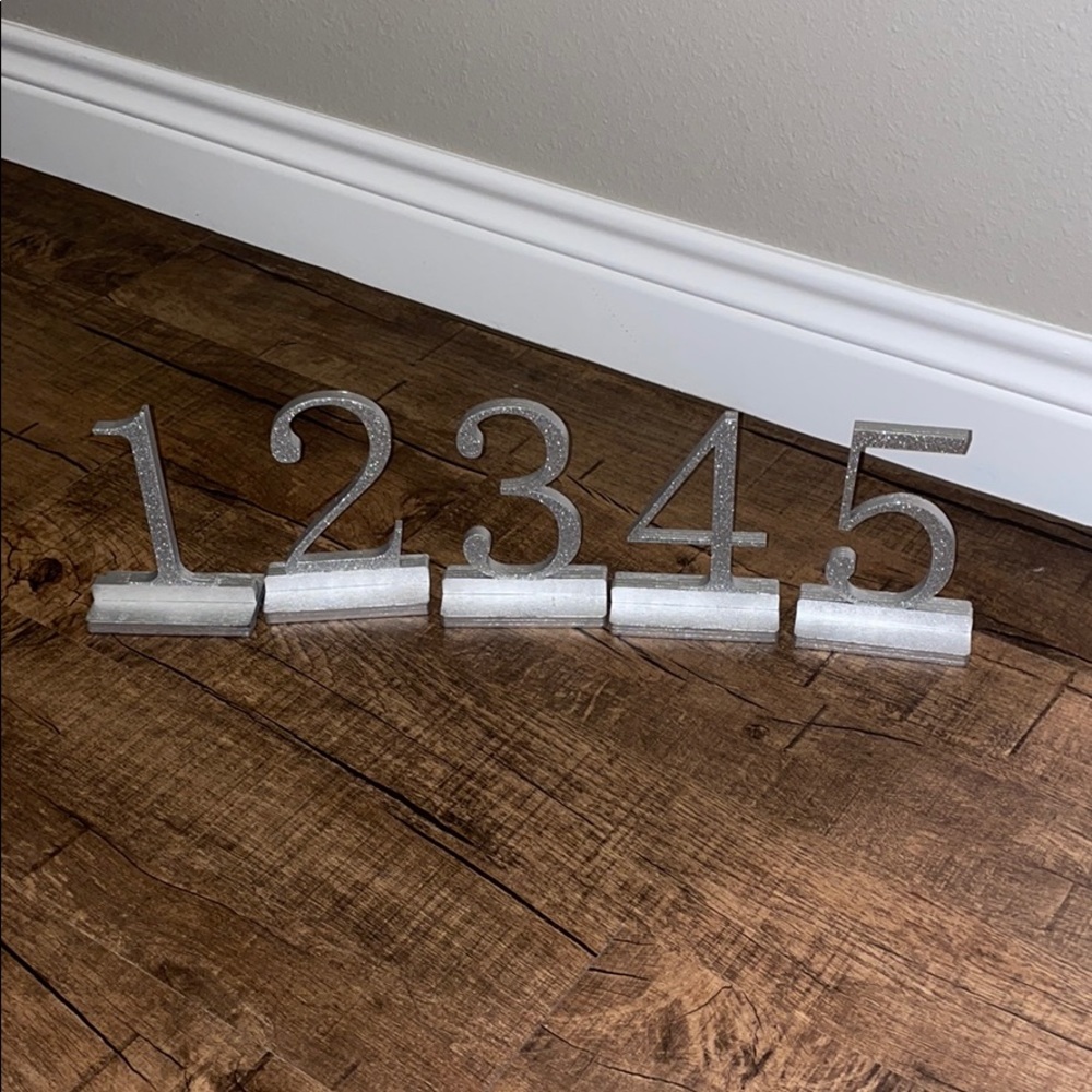 Silver Wooden Table Numbers